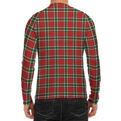 Red Green And White Tartan Pattern Print Men's Long Sleeve Rash Guard