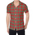 Red Green And White Tartan Pattern Print Men's Shirt