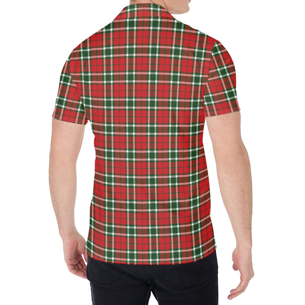 Red Green And White Tartan Pattern Print Men's Shirt