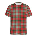 Red Green And White Tartan Pattern Print Men's Athletic T-Shirt