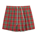 Red Green And White Tartan Pattern Print Mesh Shorts
