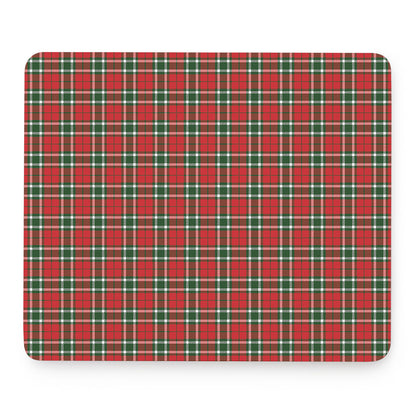 Red Green And White Tartan Pattern Print Mouse Pad