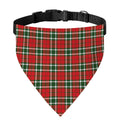 Red Green And White Tartan Pattern Print Over The Collar Dog Bandana