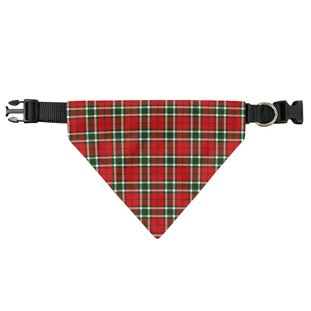 Red Green And White Tartan Pattern Print Over The Collar Dog Bandana