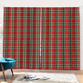 Red Green And White Tartan Pattern Print Pencil Pleat Curtains