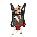 Red Green And White Tartan Pattern Print Pet Carrier Backpack