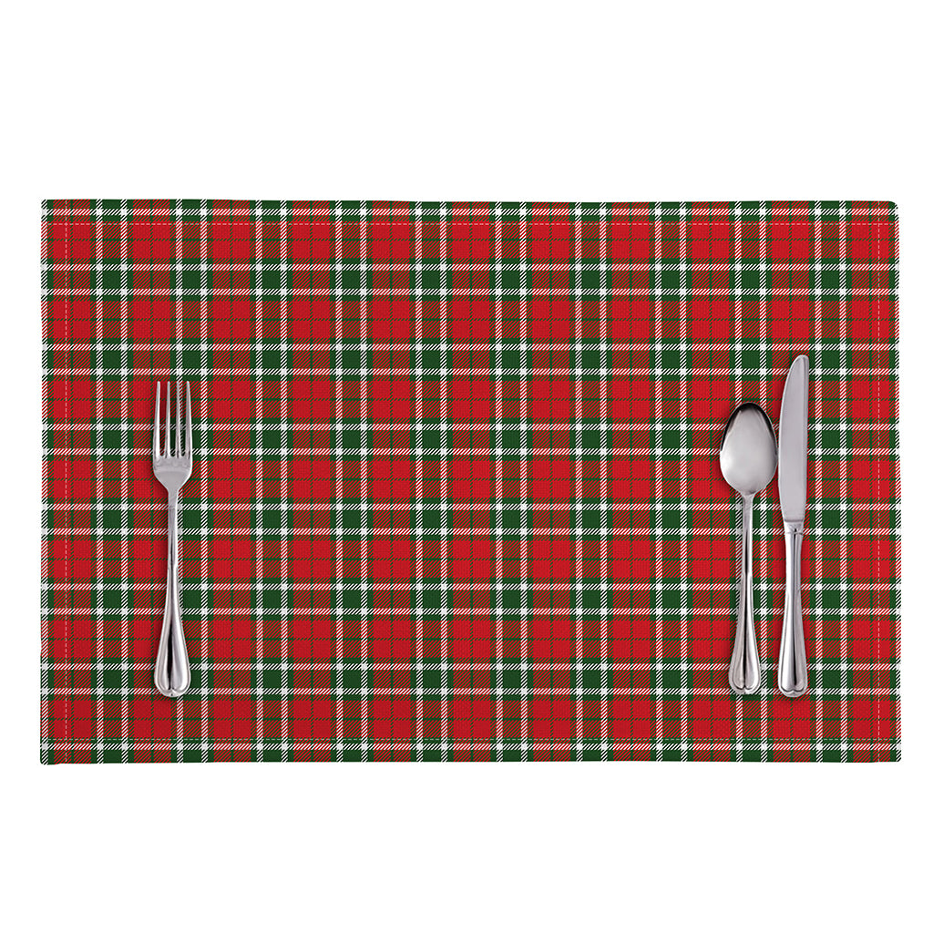 Red Green And White Tartan Pattern Print Placemat