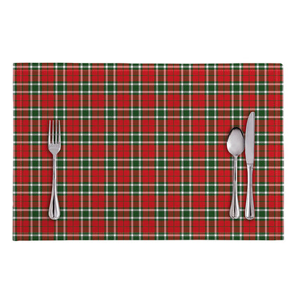 Red Green And White Tartan Pattern Print Placemat