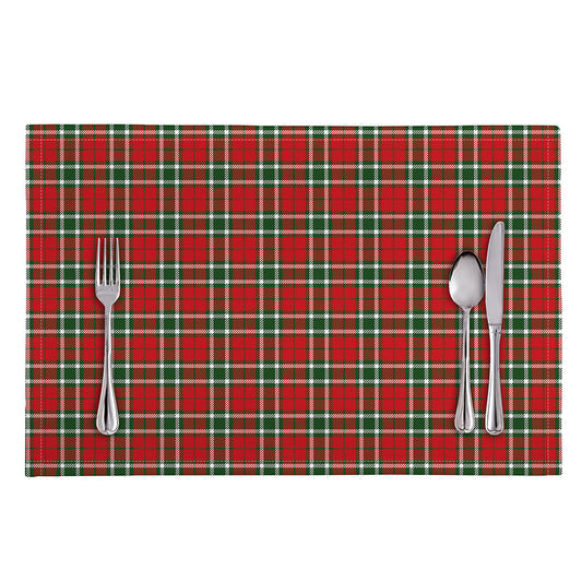 Red Green And White Tartan Pattern Print Placemat
