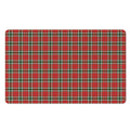 Red Green And White Tartan Pattern Print Polyester Doormat