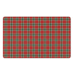 Red Green And White Tartan Pattern Print Polyester Doormat