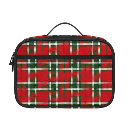 Red Green And White Tartan Pattern Print Portable Lunch Bag