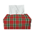 Red Green And White Tartan Pattern Print Rectangle Tissue Box Cover