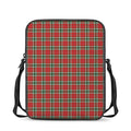 Red Green And White Tartan Pattern Print Rectangular Crossbody Bag