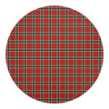 Red Green And White Tartan Pattern Print Round Blanket