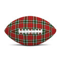 Red Green And White Tartan Pattern Print Rugby Ball