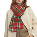 Red Green And White Tartan Pattern Print Scarf