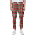 Red Green And White Tartan Pattern Print Joggers