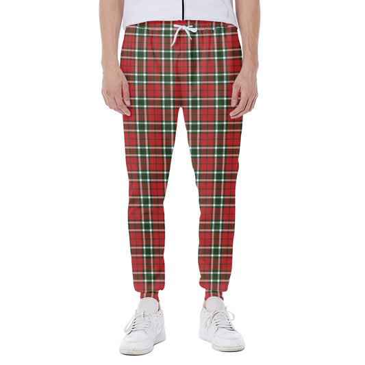 Red Green And White Tartan Pattern Print Scuba Joggers