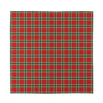 Red Green And White Tartan Pattern Print Silk Bandana
