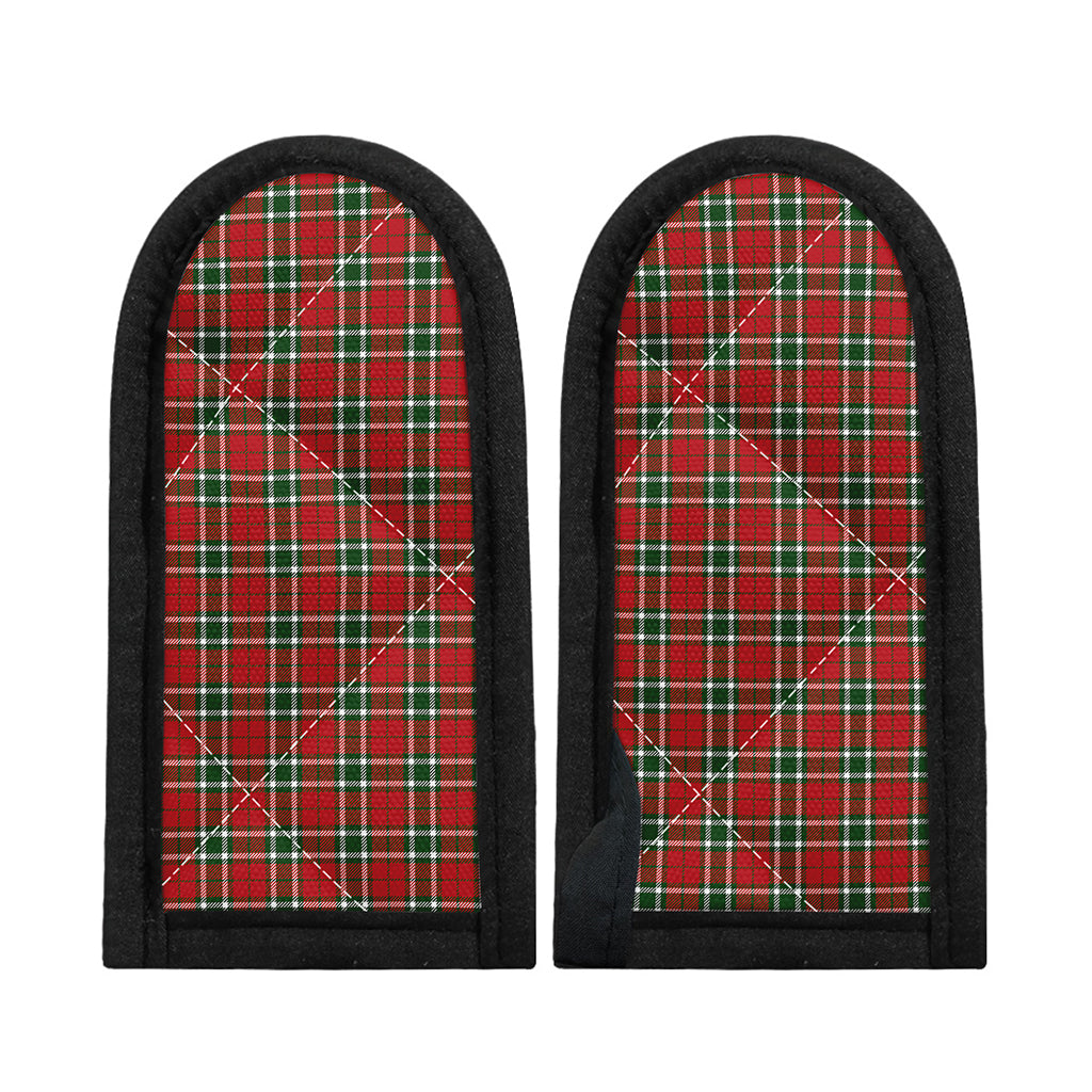 Red Green And White Tartan Pattern Print Skillet Handle Cover
