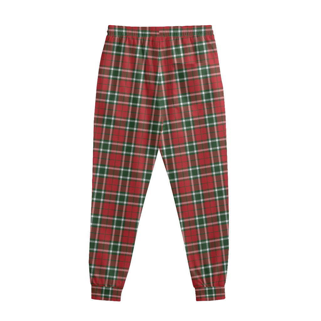 Red Green And White Tartan Pattern Print Sweatpants