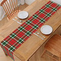 Red Green And White Tartan Pattern Print Table Runner