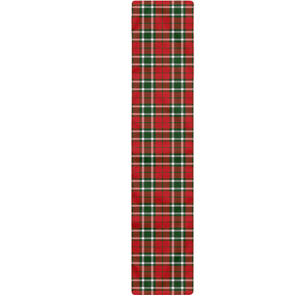 Red Green And White Tartan Pattern Print Table Runner