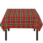 Red Green And White Tartan Pattern Print Tablecloth