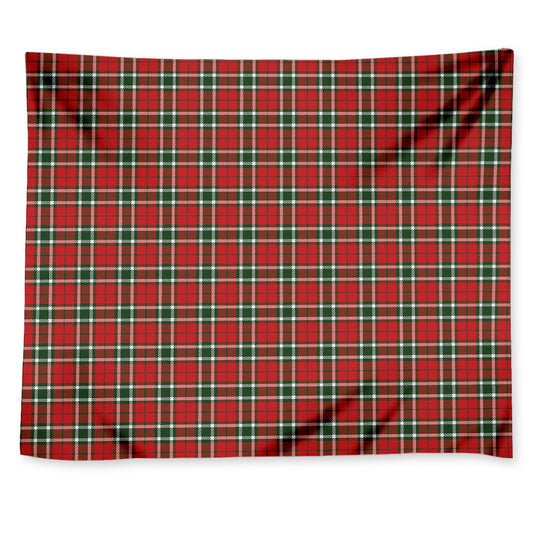Red Green And White Tartan Pattern Print Tapestry