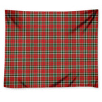 Red Green And White Tartan Pattern Print Tapestry