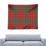 Red Green And White Tartan Pattern Print Tapestry