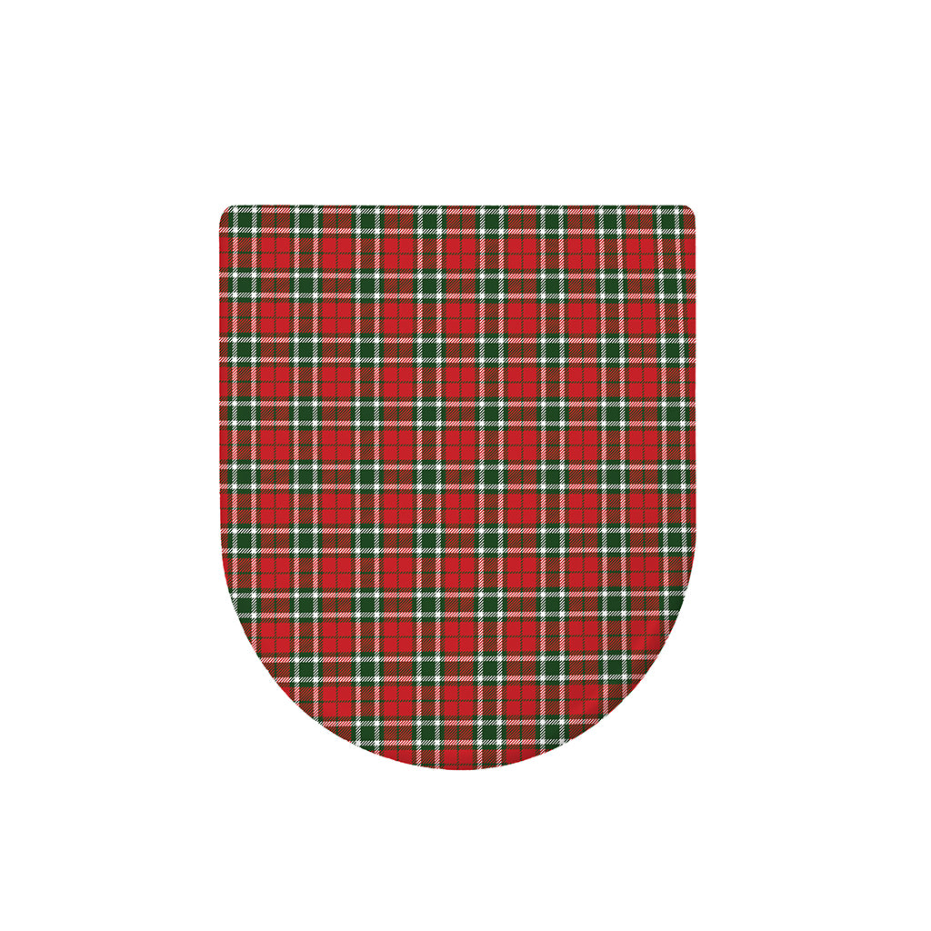 Red Green And White Tartan Pattern Print Toilet Lid Cover