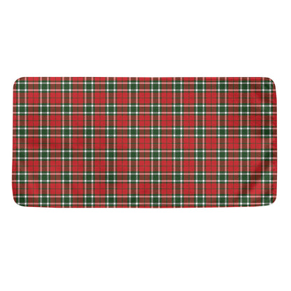 Red Green And White Tartan Pattern Print Towel