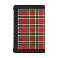 Red Green And White Tartan Pattern Print Trifold Wallet