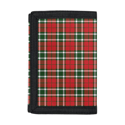 Red Green And White Tartan Pattern Print Trifold Wallet
