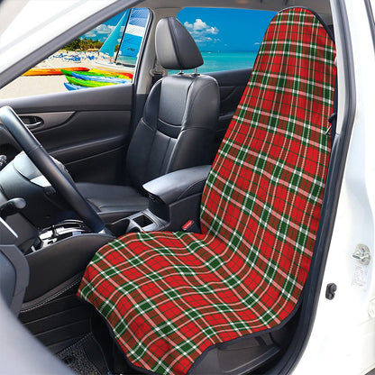 Red Green And White Tartan Pattern Print Waterproof Car Seat Cover