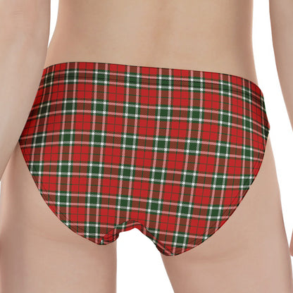 Red Green And White Tartan Pattern Print Women's Panties
