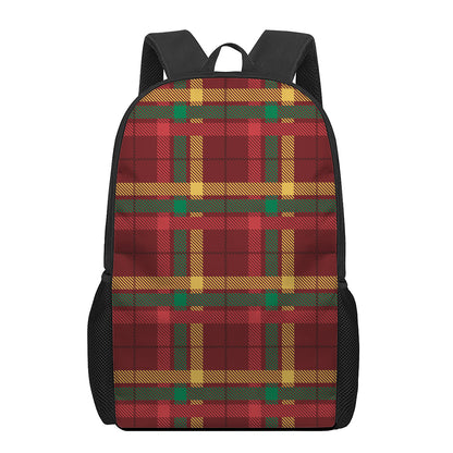 Red Green And Yellow Stewart Print 17 Inch Backpack