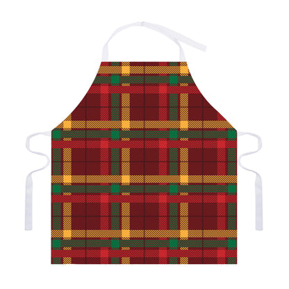 Red Green And Yellow Stewart Print Adjustable Apron