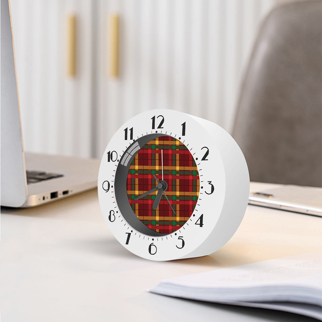 Red Green And Yellow Stewart Print Alarm Clock