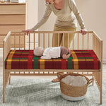 Red Green And Yellow Stewart Print Baby Crib Sheet