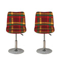 Red Green And Yellow Stewart Print Bar Stool Covers