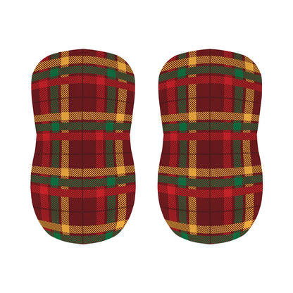 Red Green And Yellow Stewart Print Bar Stool Covers
