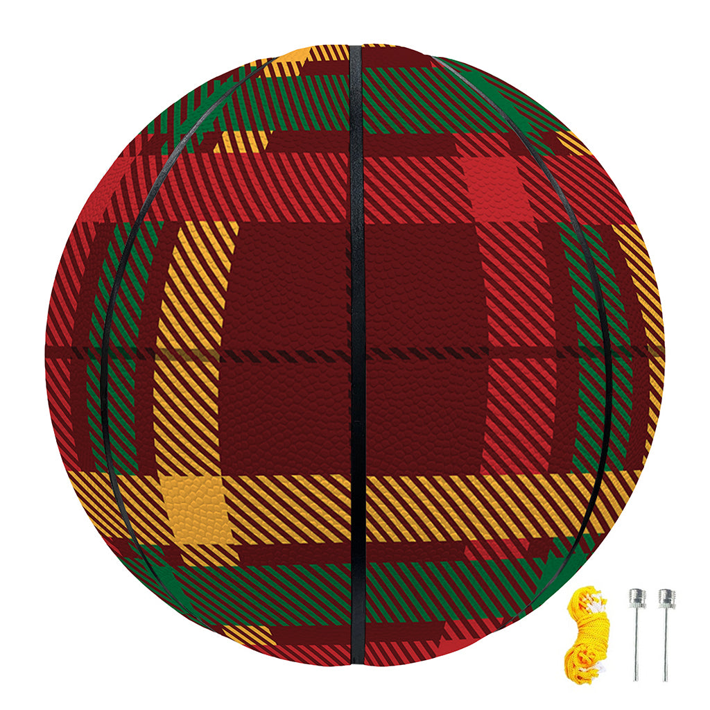 Red Green And Yellow Stewart Print Basketball