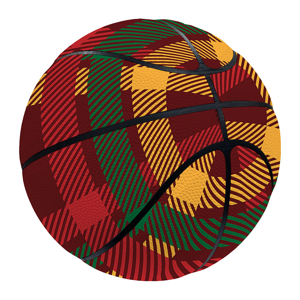 Red Green And Yellow Stewart Print Basketball