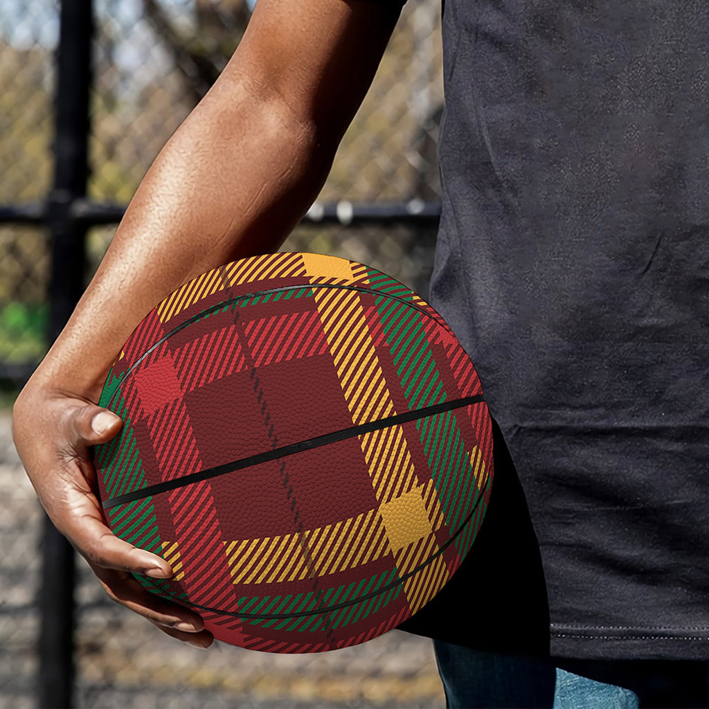 Red Green And Yellow Stewart Print Basketball