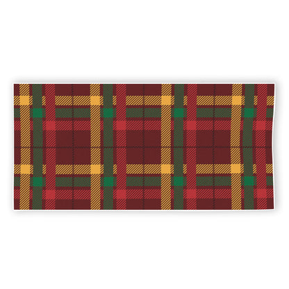 Red Green And Yellow Stewart Print Beach Towel