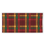 Red Green And Yellow Stewart Print Beach Towel