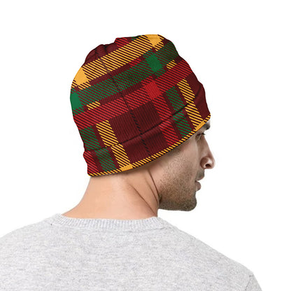 Red Green And Yellow Stewart Print Beanie